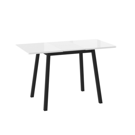 Стол TIRK RADIAL-94, раздвижной со стеклом 94(126)х64, БЕЛЫЙ/ЧЕРНЫЙ TIRK RADIAL 94